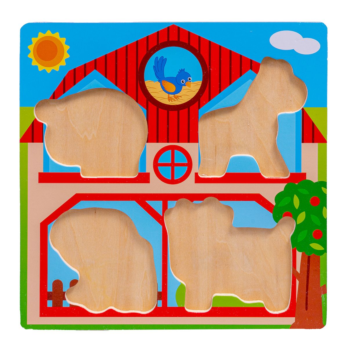 Układanka Smily Play drewniana farma (SPW83607)