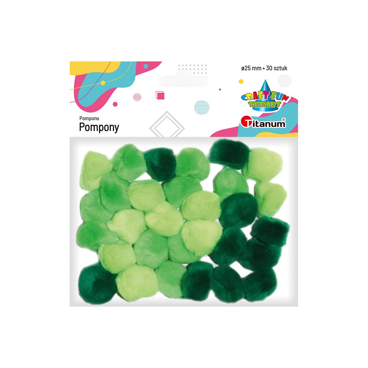 Pompony Titanum Craft-Fun Series zielony 30 szt (283065)