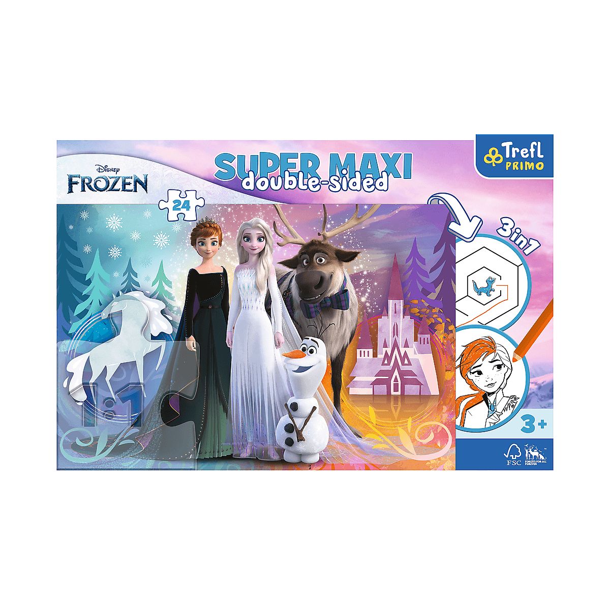 Puzzle Trefl Frozen 2 Super maxi Wesoły Świat Krainy Lodu 24 el. (41000)