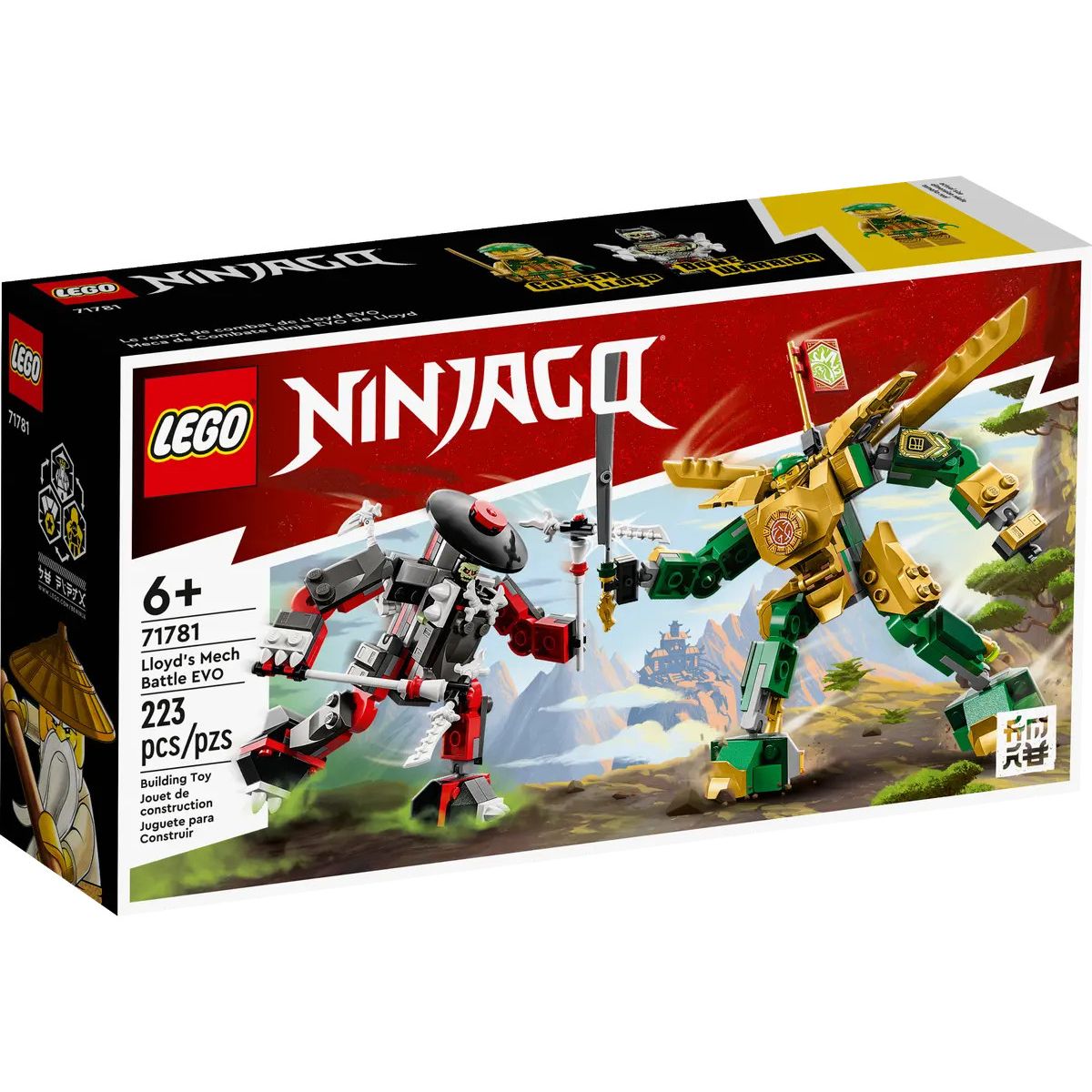 Klocki konstrukcyjne Lego Ninjago starcie Lloyda z Mechem EVO (71781)