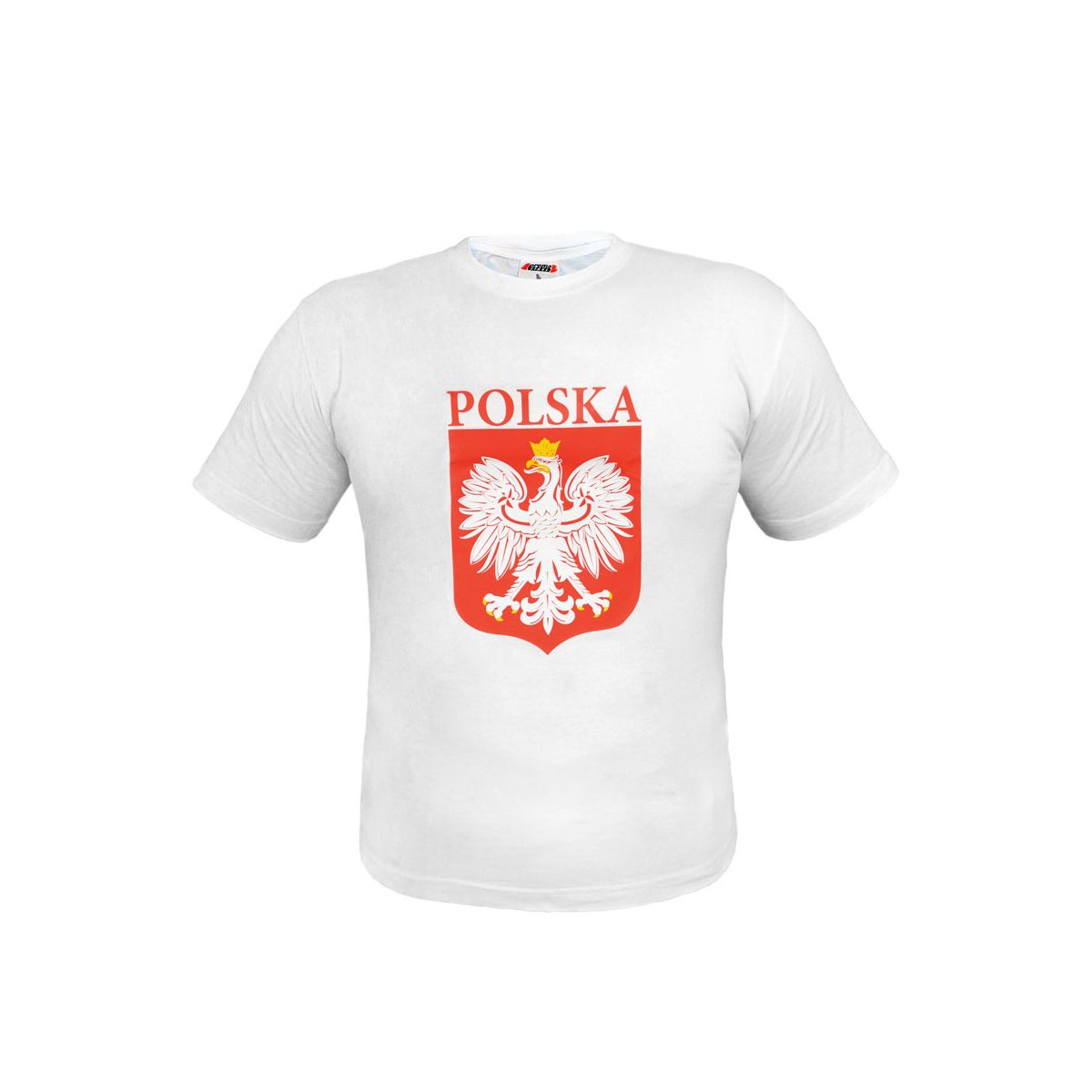 Koszulka z nadrukiem orła i napisem Polska. Rozmiar: M. Arpex (SP5241BIA-M-7387)