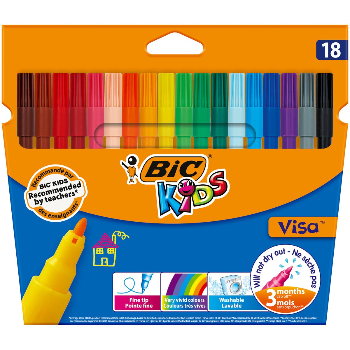 Flamaster Bic Kids Visa 18 3270220002765 18 kol. (8886811)