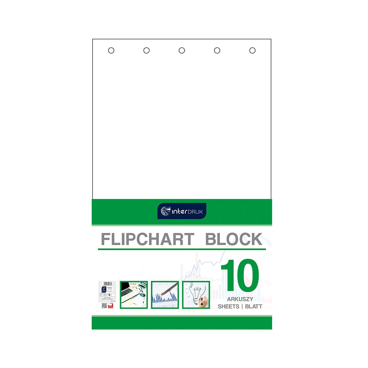 Blok do tablic flipchart A1 10k. 80g czysty [mm:] 1000x640 Interdruk (FLI10)