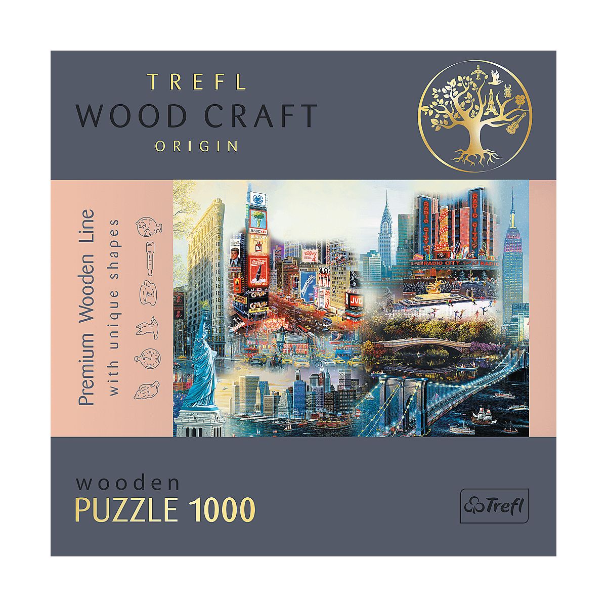 Puzzle Trefl drewniane New York - Collage 1000 el. (20147)
