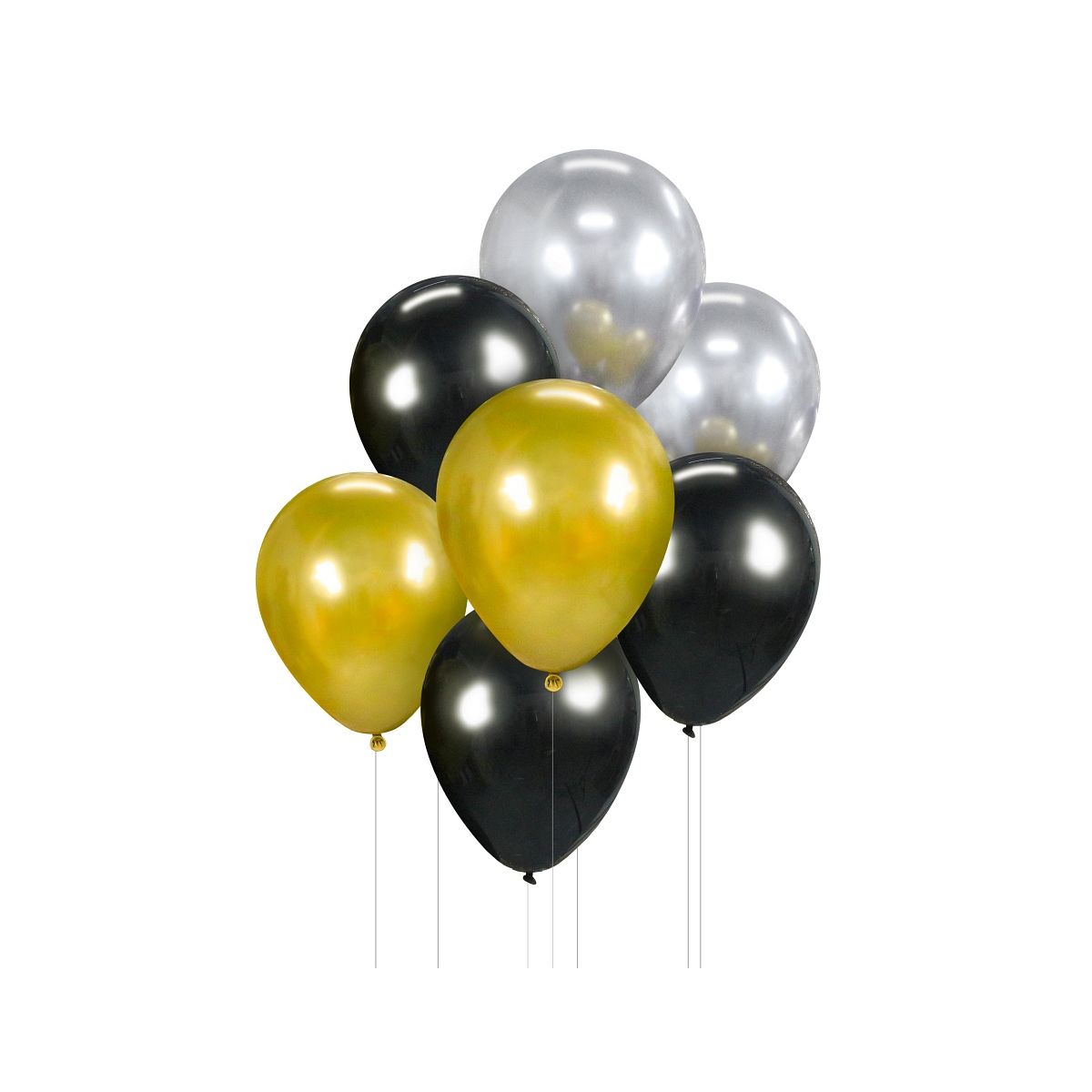 Balon gumowy Godan Bukiet balonowy złoto-srebrno-czarny, 7 szt. miedziana 300mm 12cal (BB-ZSC7)