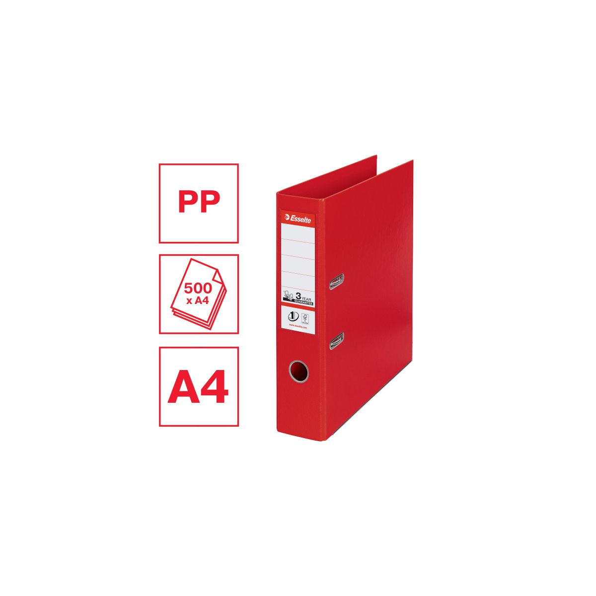 Segregator dźwigniowy Esselte No.1 Power A4 75mm czerwony (811330)