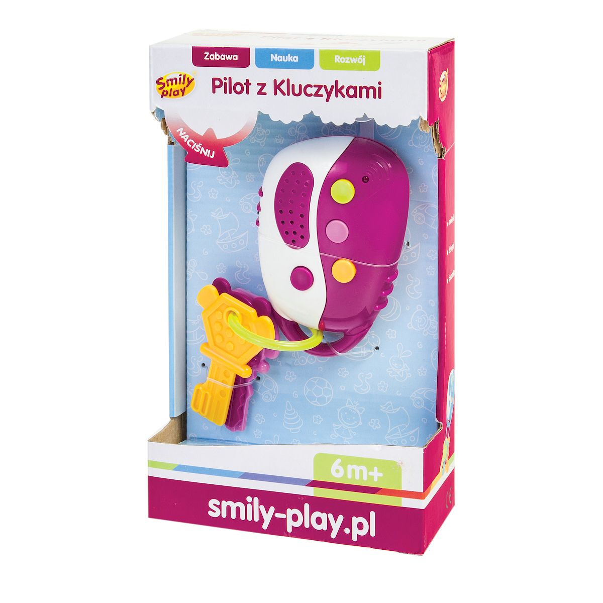 Zabawka dźwiękowa pilot z kluczykami różowy Smily Play (SP83121)