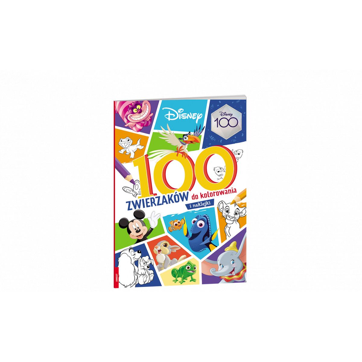 Książka dla dzieci Disney. 100 zwierzaków do kolorowania Ameet