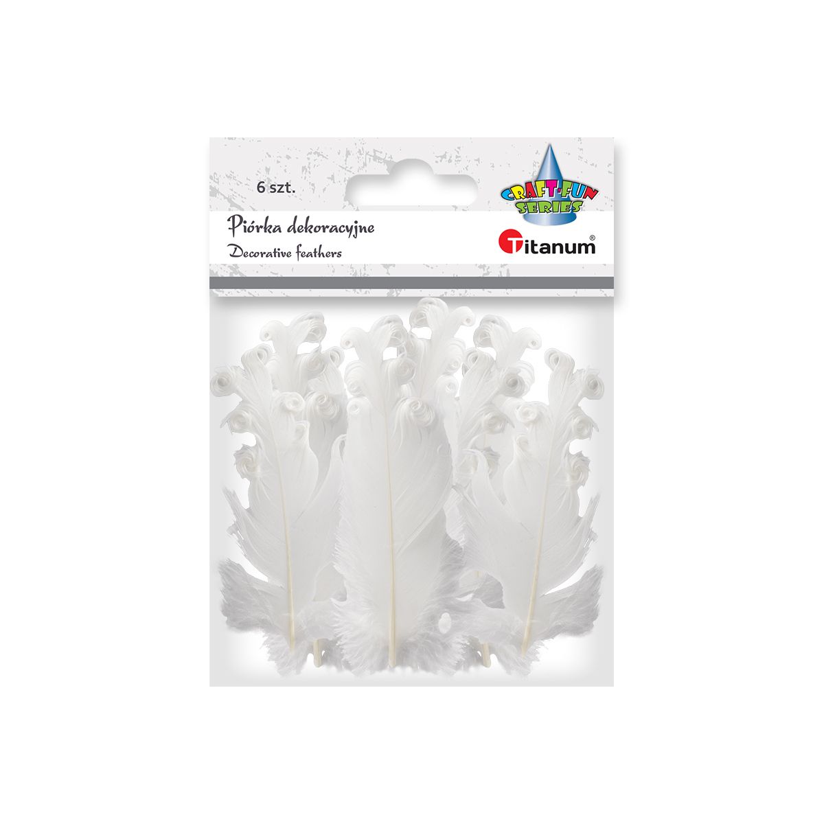 Piórka Titanum Craft-Fun Series biały 6 szt