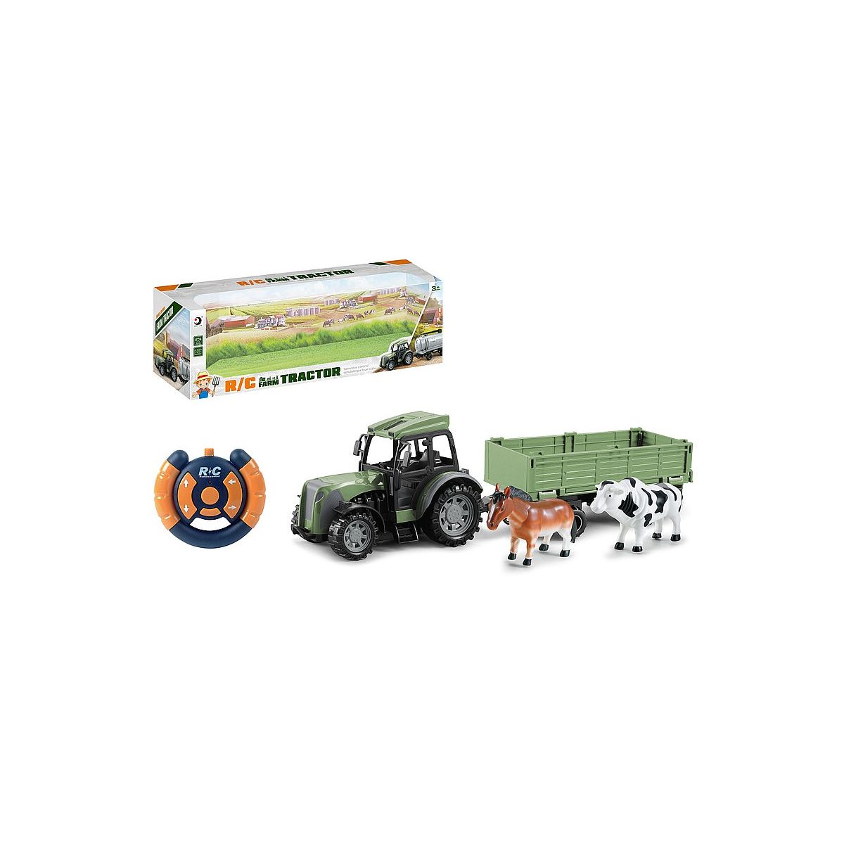 Traktor na radio, z przyczepą i zwierzętami Adar (578302)