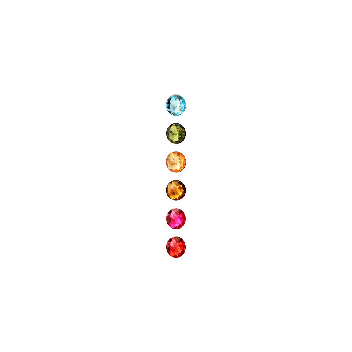 Kryształki samoprzylepne okrągłe 6 kolorów KO20