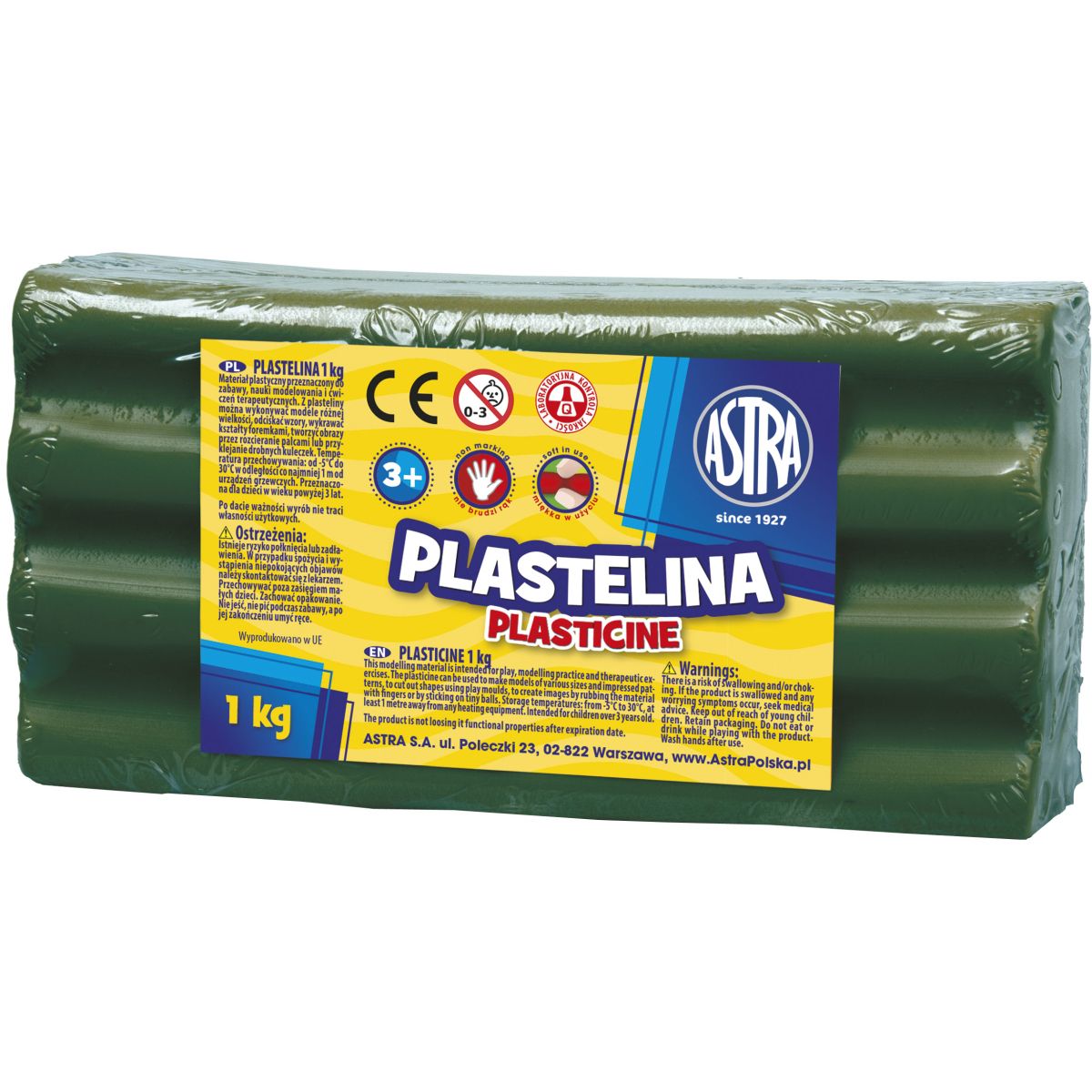 Plastelina Astra 1 kol. zielony ciemny 1000g (303111019)