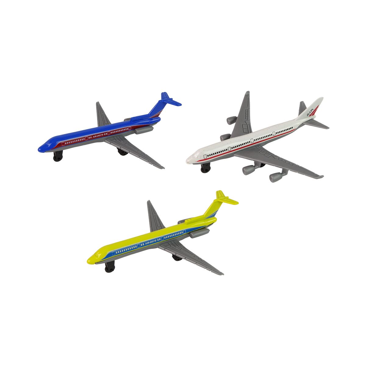 Samolot Zestaw Samoloty Pasażerskie Różne Kolory 6 Sztuk Lean (13283)