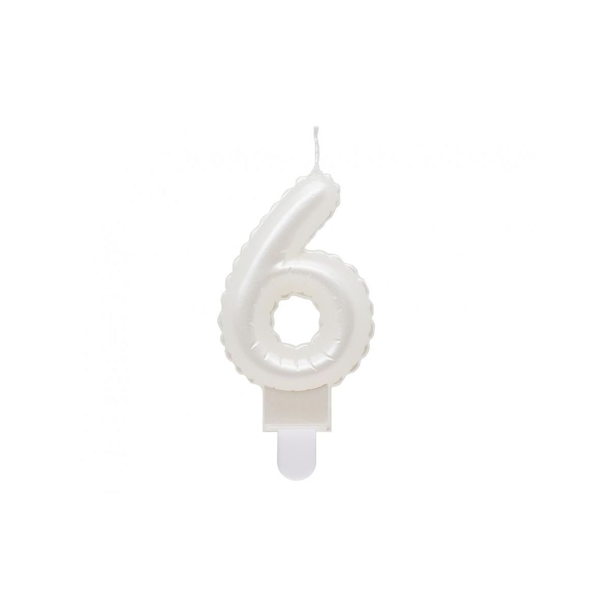 Świeczka urodzinowa cyferka 6, perłowa biała, 7 cm Godan (SF-PBI6)