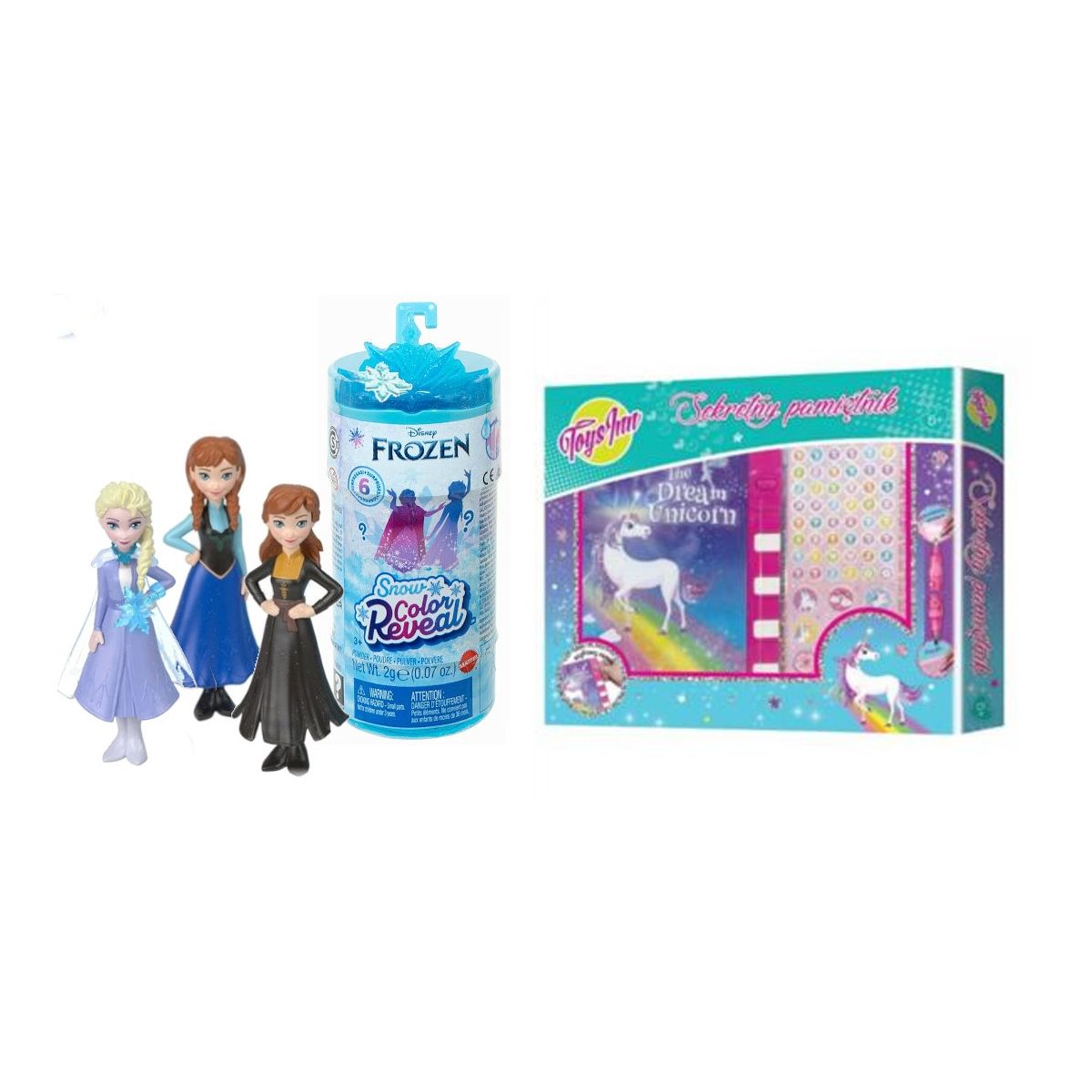 Pakiet PROMOCJA Lalka Mini Frozen Color Reveal+Pamiętnik Jednorożec Stn2616	 Mattel (498552+402875)