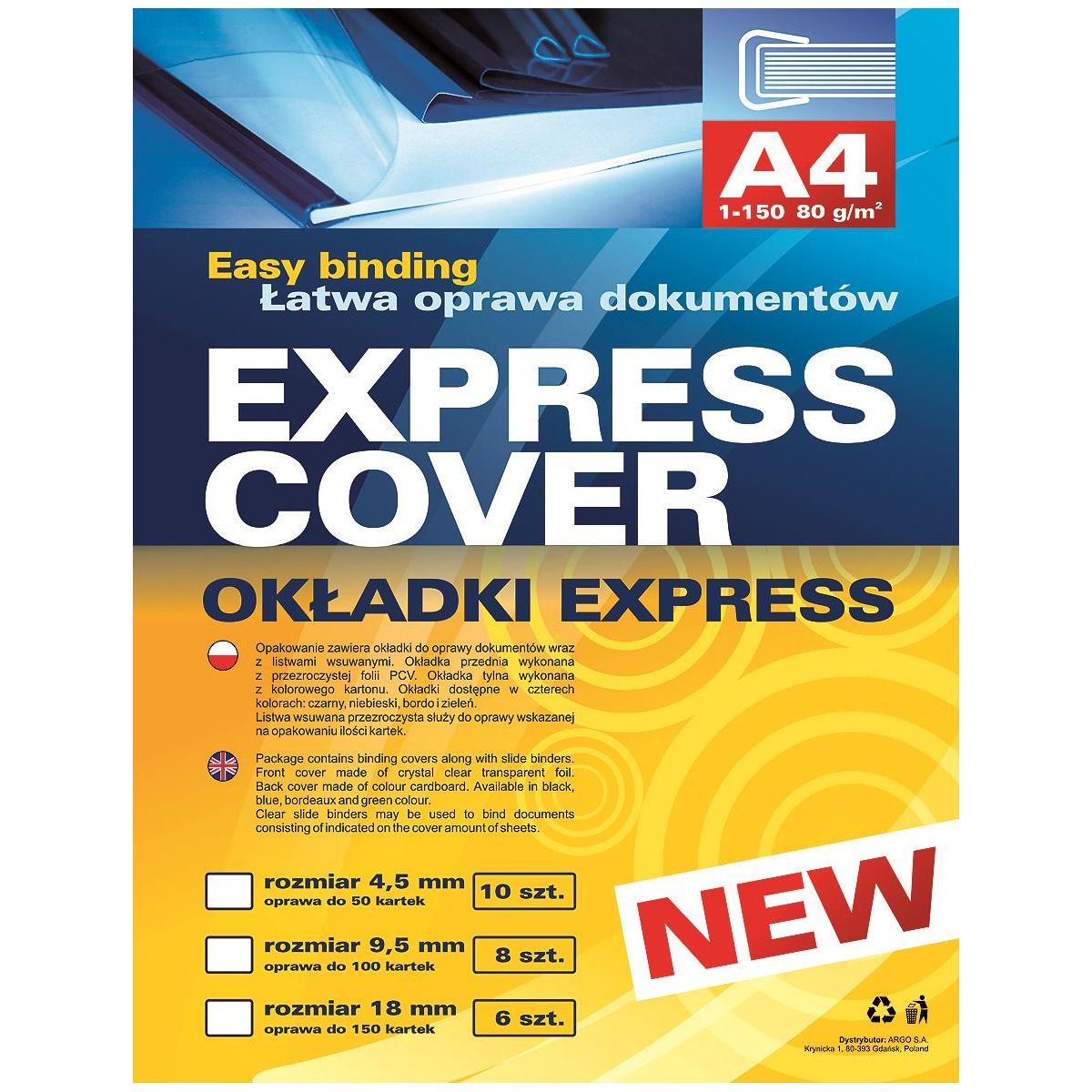 Zestaw do oprawy dokumentów express cover Argo (414455)