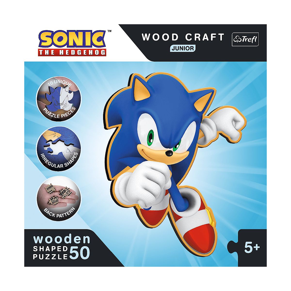 Puzzle Trefl Sonic Drewniane Sprytny Sonic (20203)