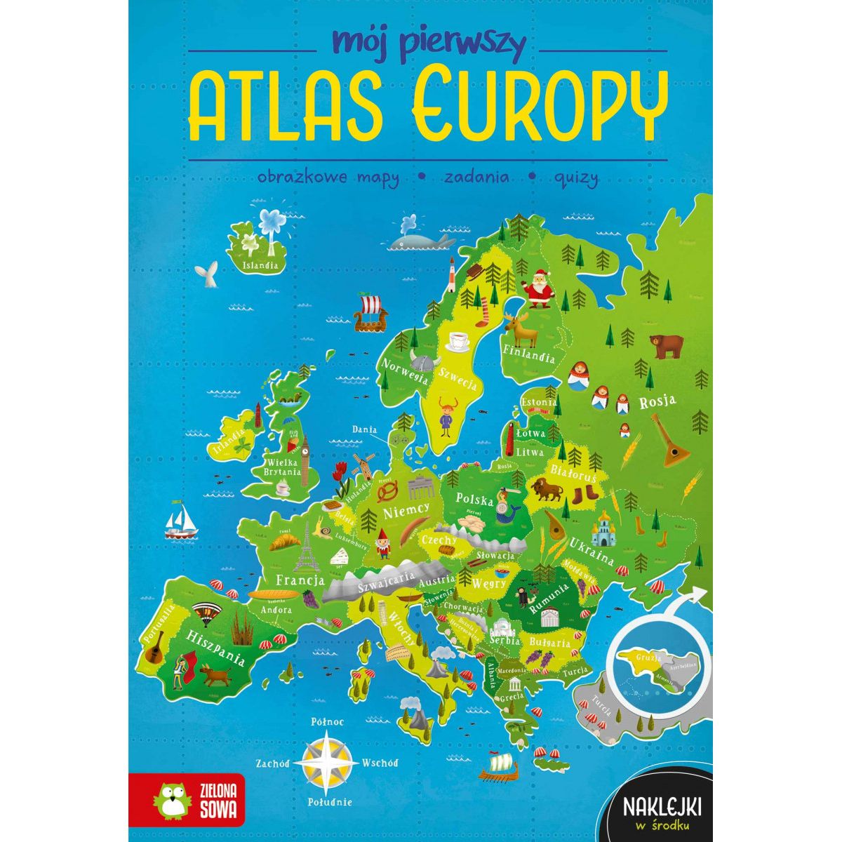 Książeczka edukacyjna Mój pierwszy atlas Europy Zielona Sowa