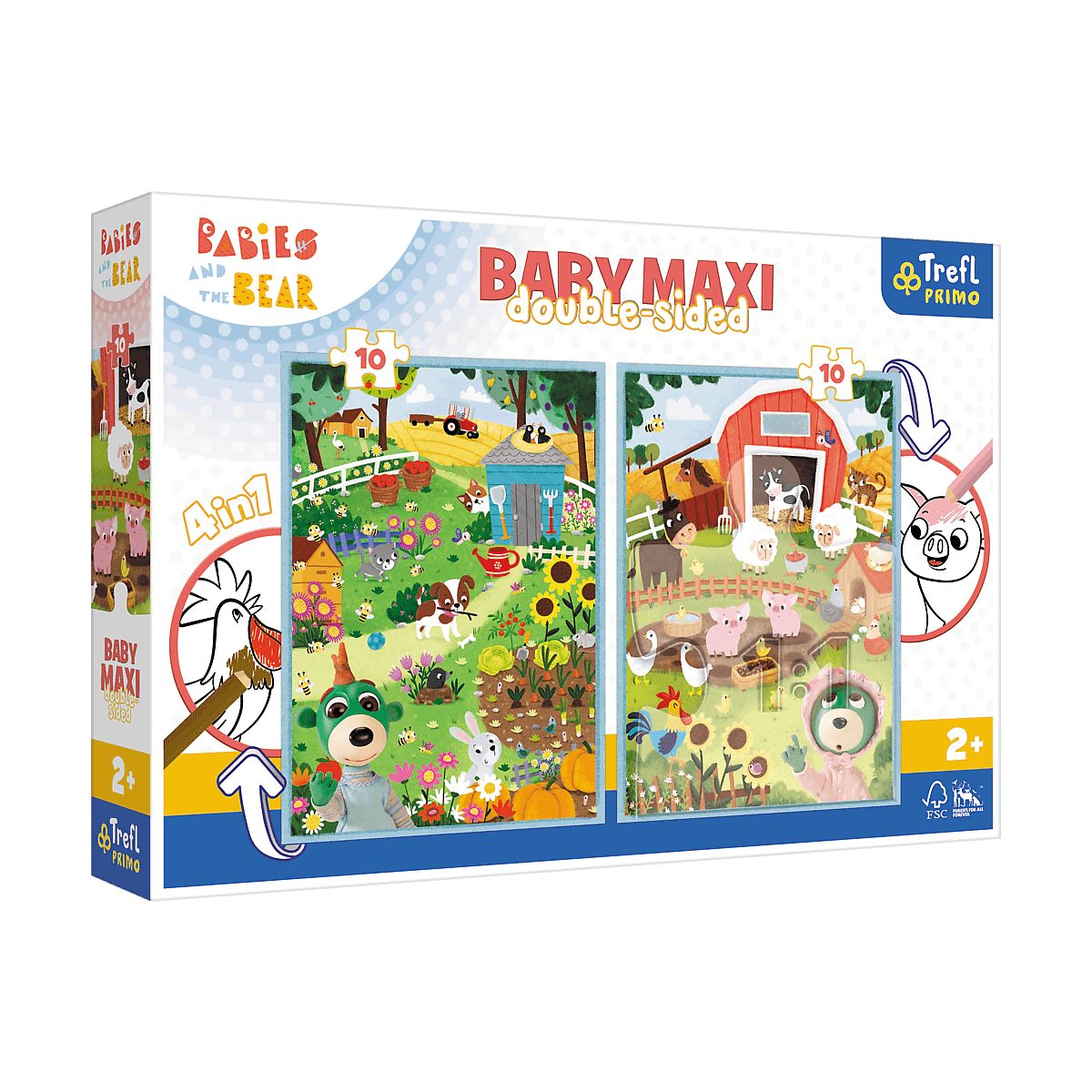 Puzzle Trefl Baby MAXI 2x10 Bobaski i Miś (43000)