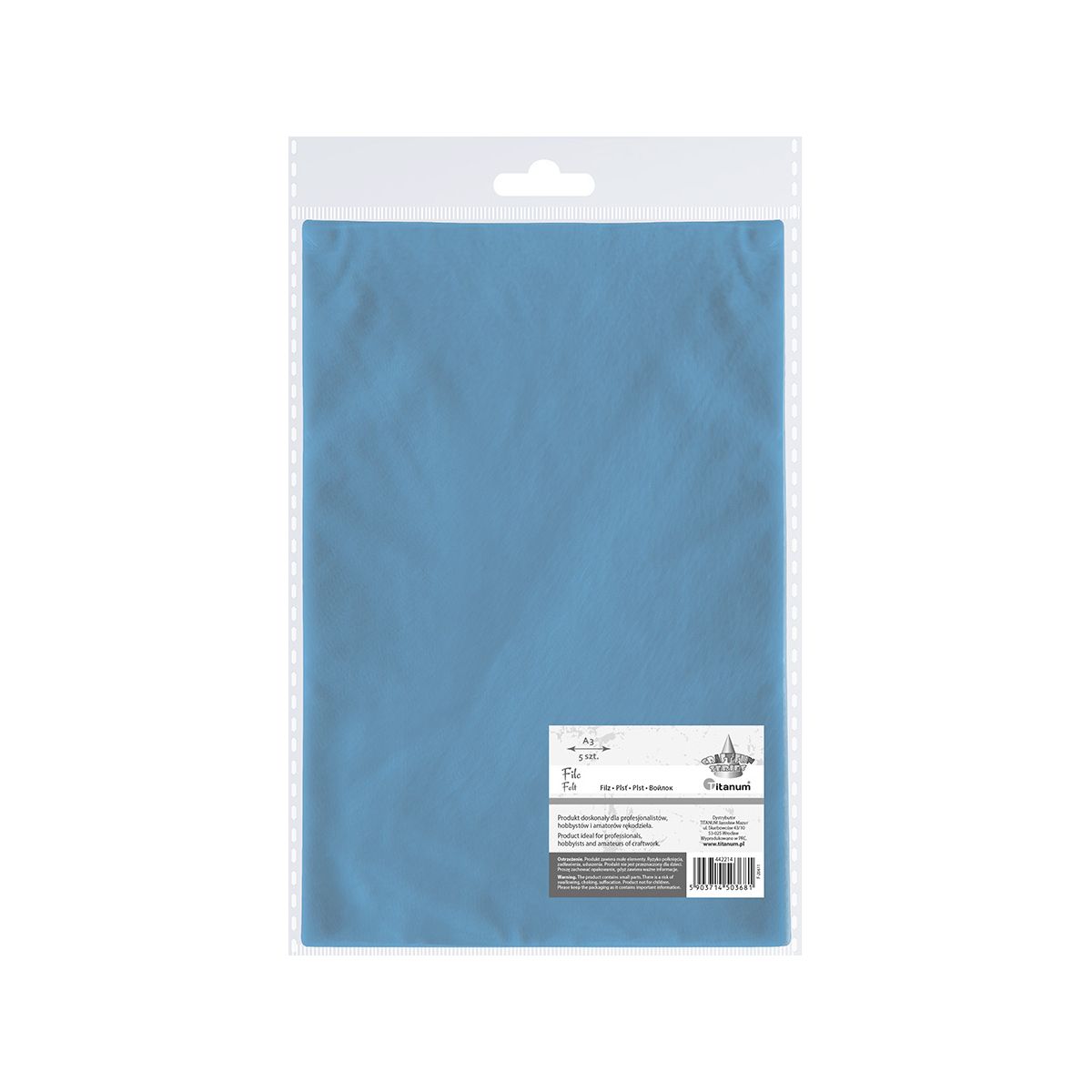Filc Titanum Craft-Fun Series A3 kolor: niebieski jasny 5 ark. (F-20611)