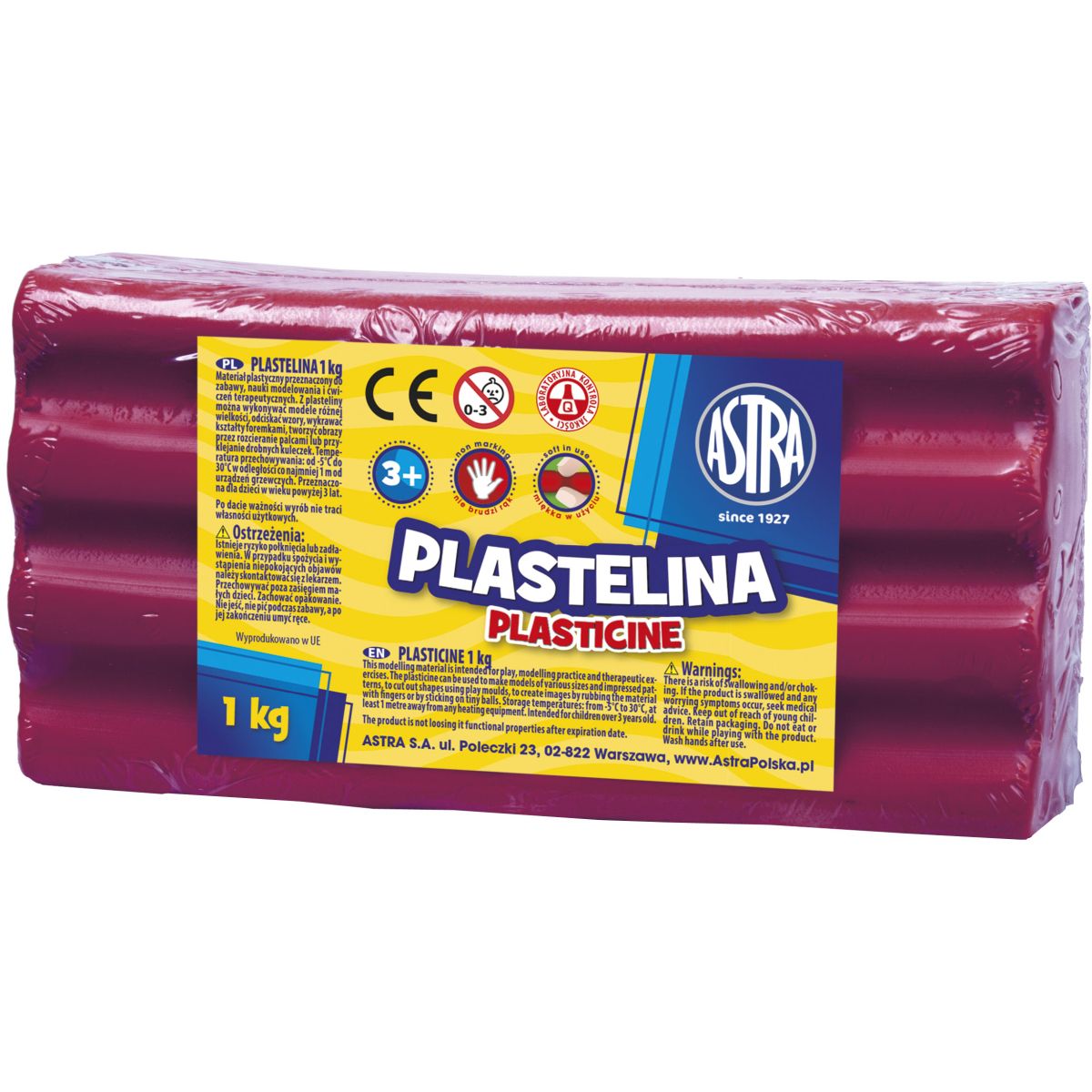 Plastelina Astra 1 kol. purpurowa 1000g (303111009)