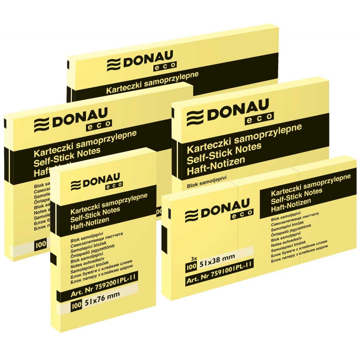 Notes samoprzylepny Donau Eco żółty 100k [mm:] 127x76 (7595001PL-11)
