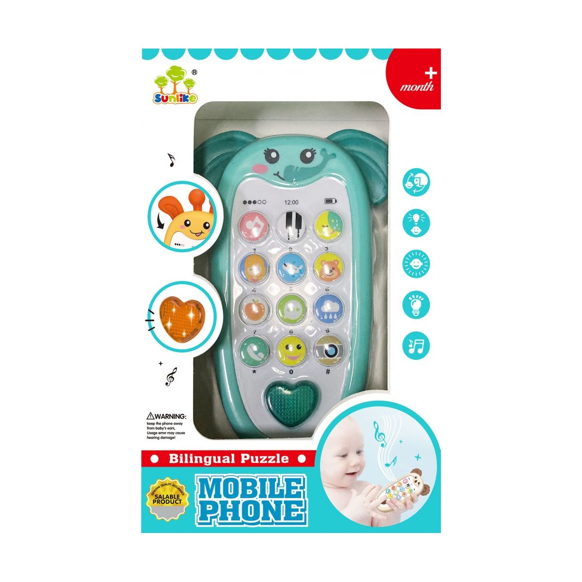 Telefon zabawkowy dla maluszka słonik Mega Creative (502319)
