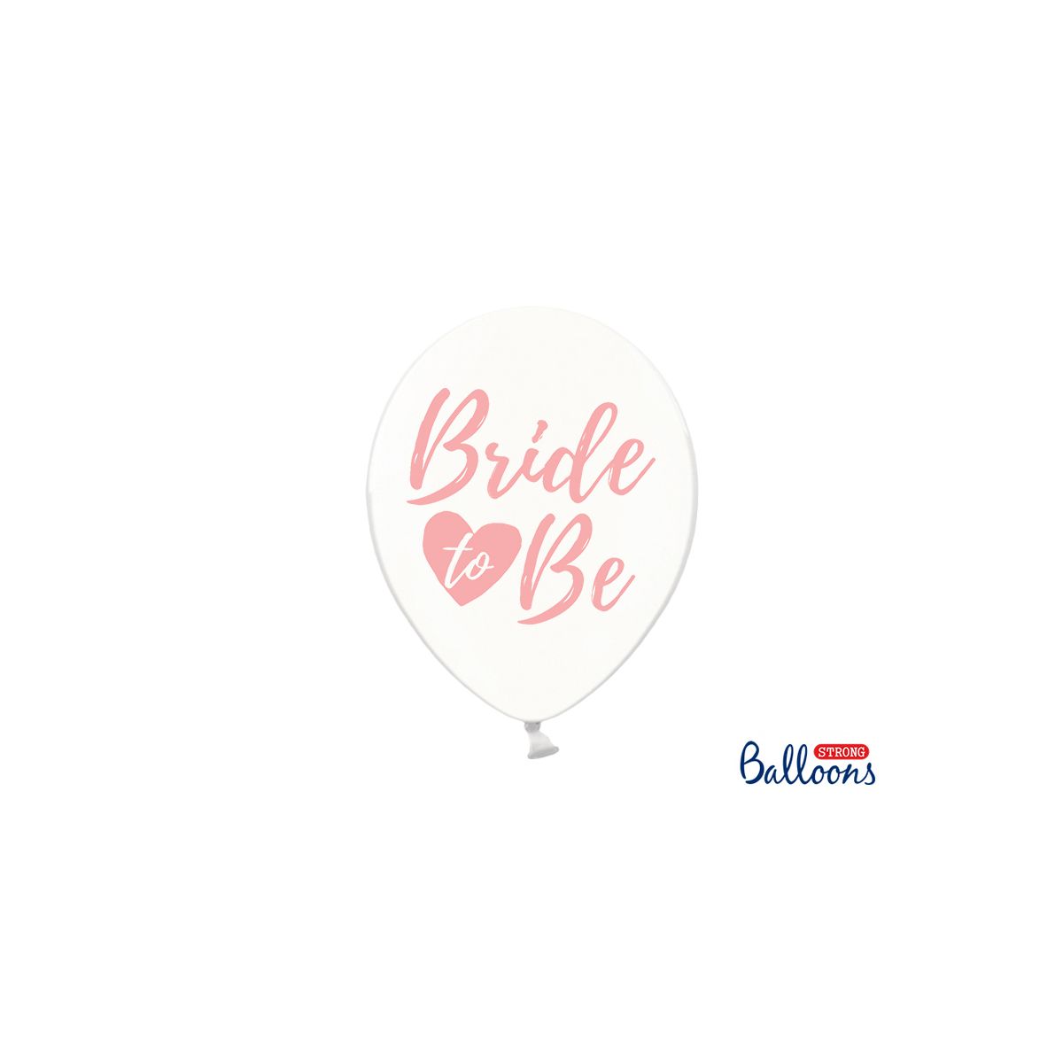 Balon gumowy Partydeco 30cm, Bride to be, Crystal Clear biały 300mm (SB14C-205-099P-6)