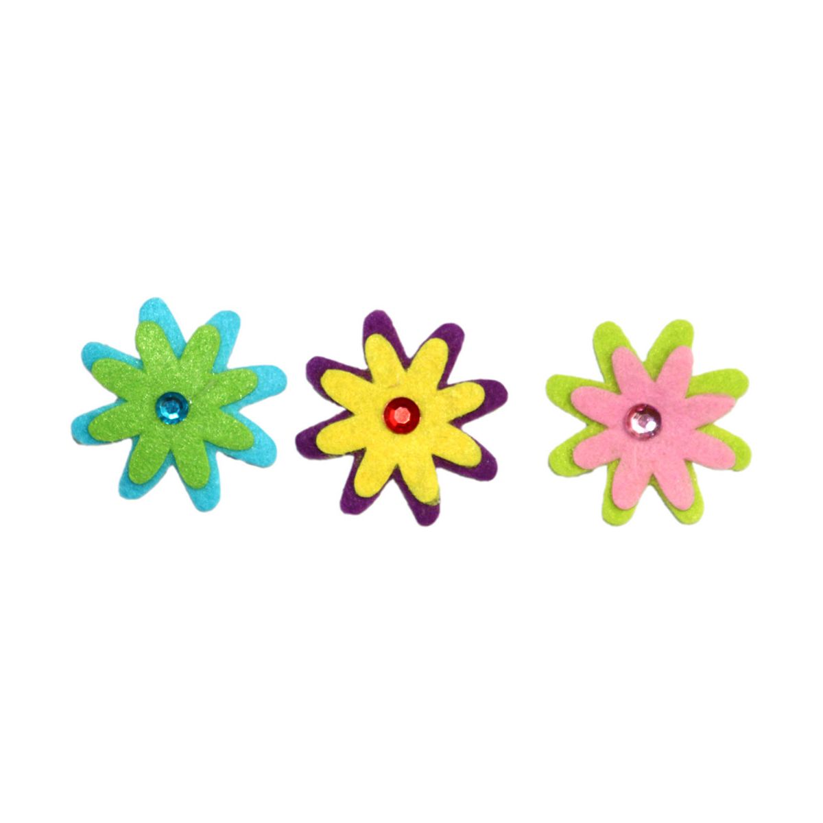 Naklejka (nalepka) Craft-Fun Series kwiatki z kryształkiem Titanum (DF009C)
