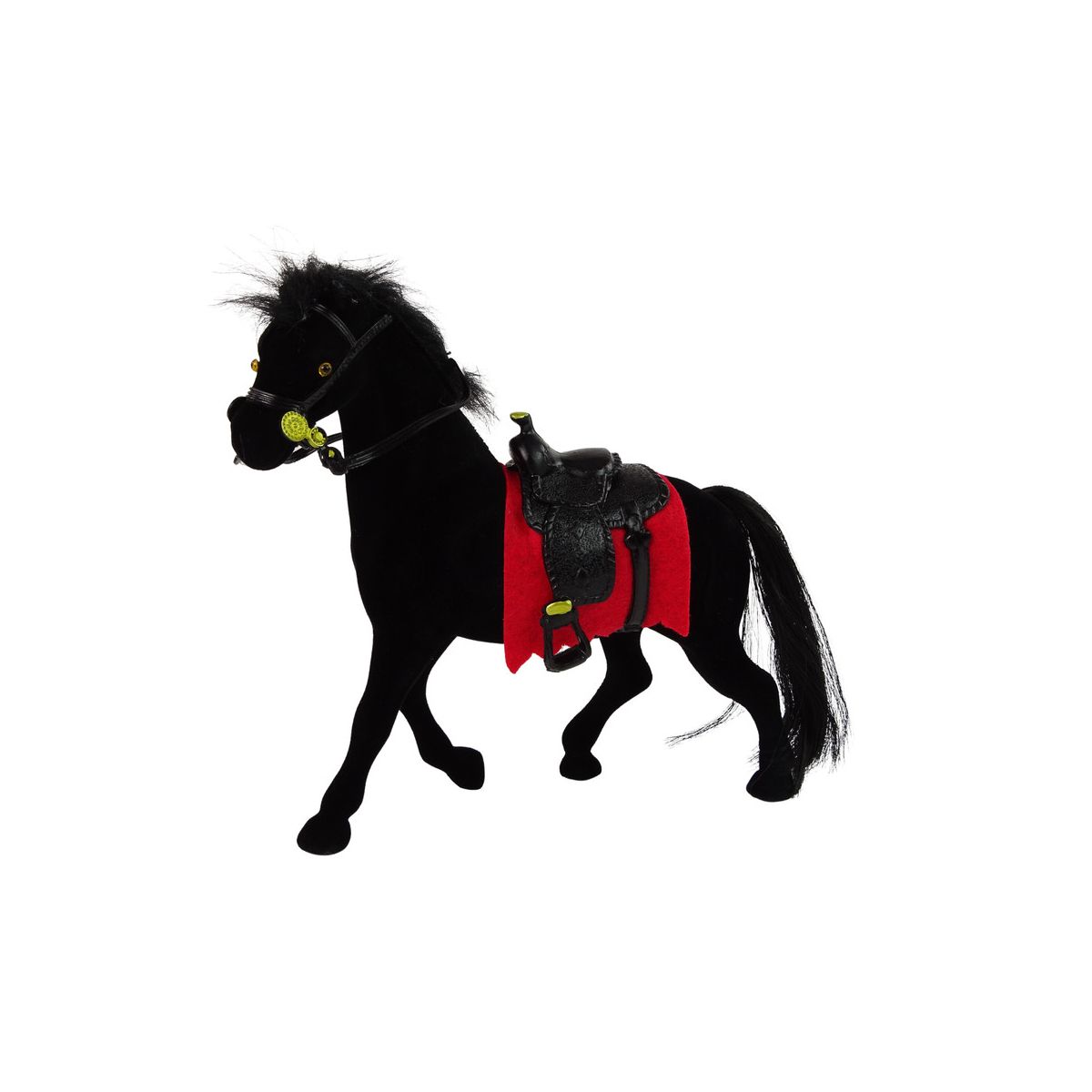 Figurka Lean koń flokowany czarny 17cm (13379)