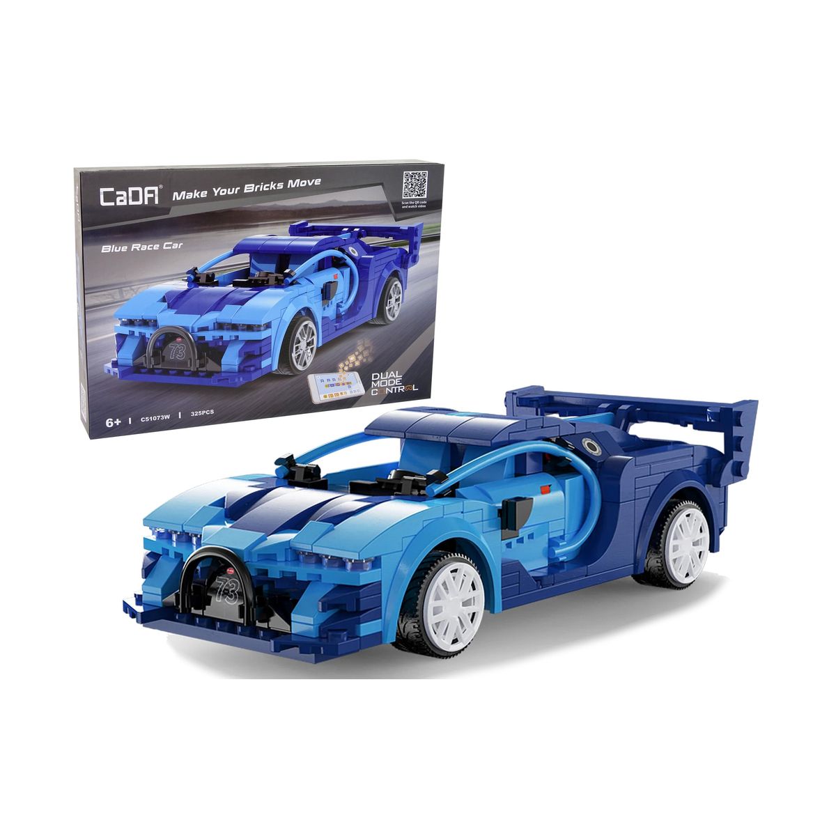 Klocki konstrukcyjne Lean Auto Sportowe Race Car Niebieskie R/C 325 Elementów (12809)