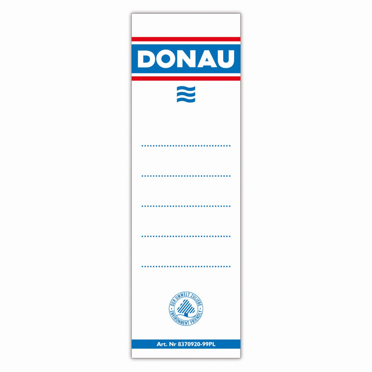 Etykiety opisowe do segregatora biały [mm:] 48x153 Donau (8370920-09PL)
