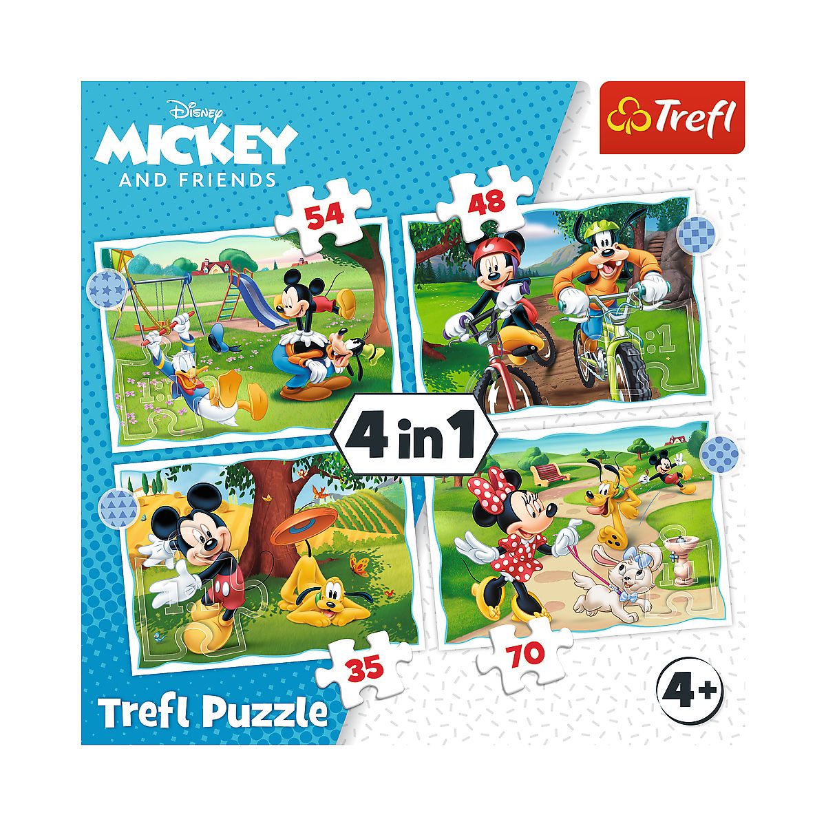 Puzzle Trefl Fajny dzień Mickiego 4w1 4w1 el. (34604)