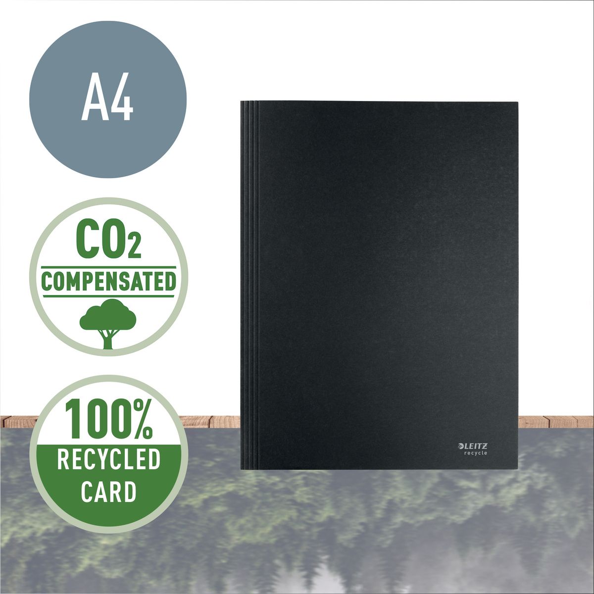 Teczka kartonowa recycle A4 czarna 430g Leitz (39060095)