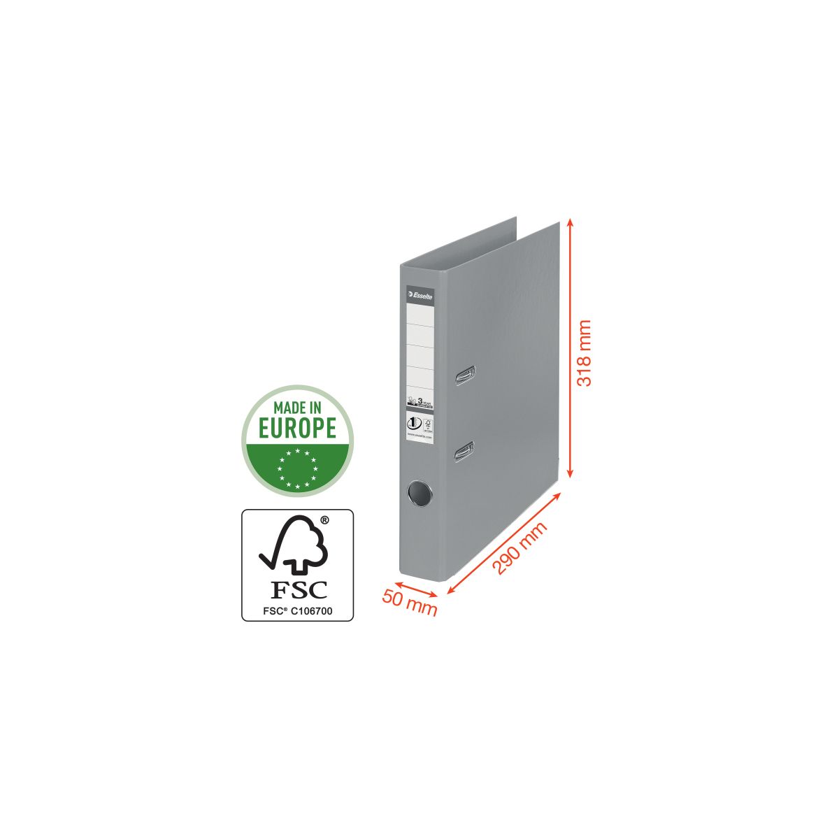 Segregator dźwigniowy Esselte No.1 Power A4 50mm zielony (811460)