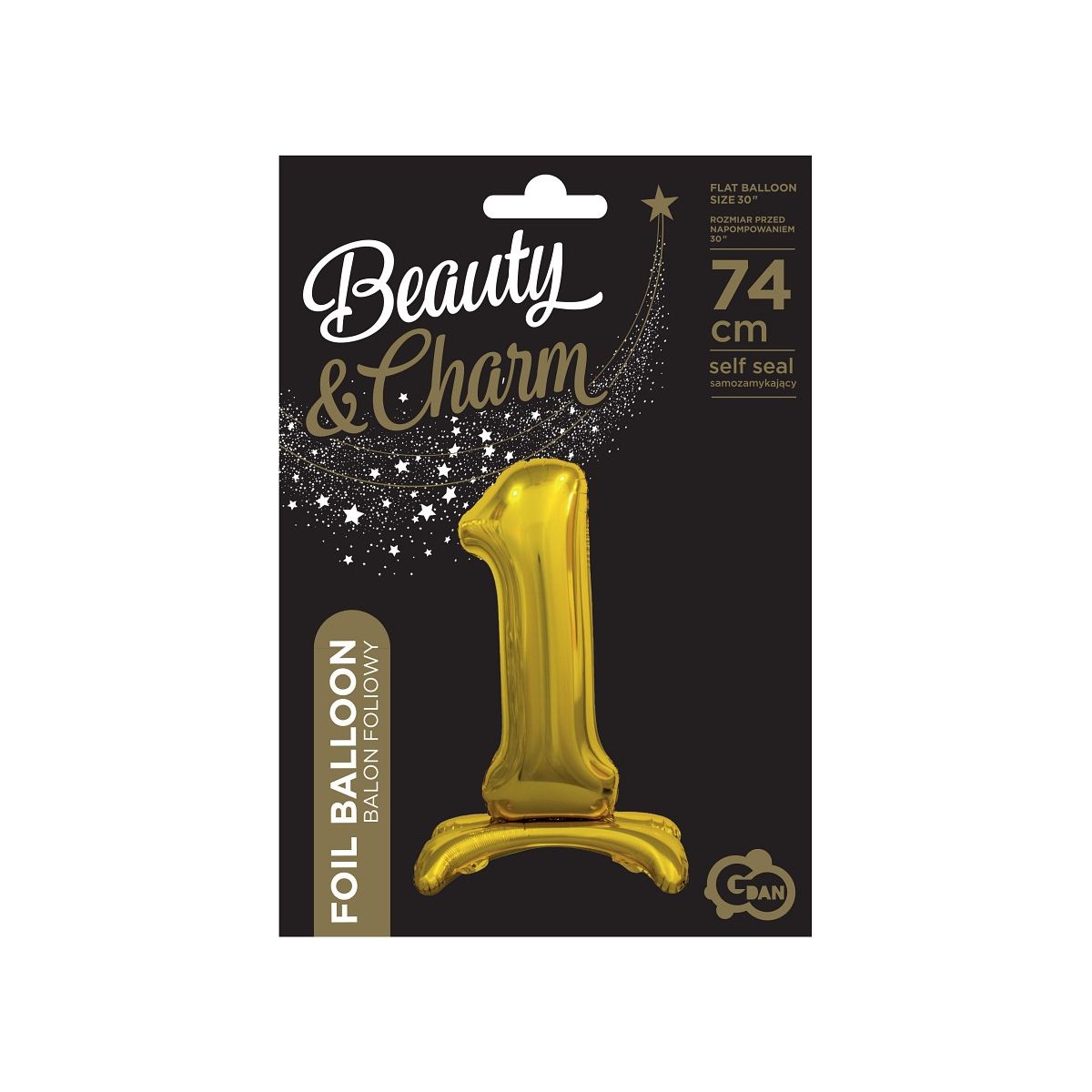 Balon gumowy Godan Beauty&Charm cyfra stojąca złota złota (BC-ASZ1)