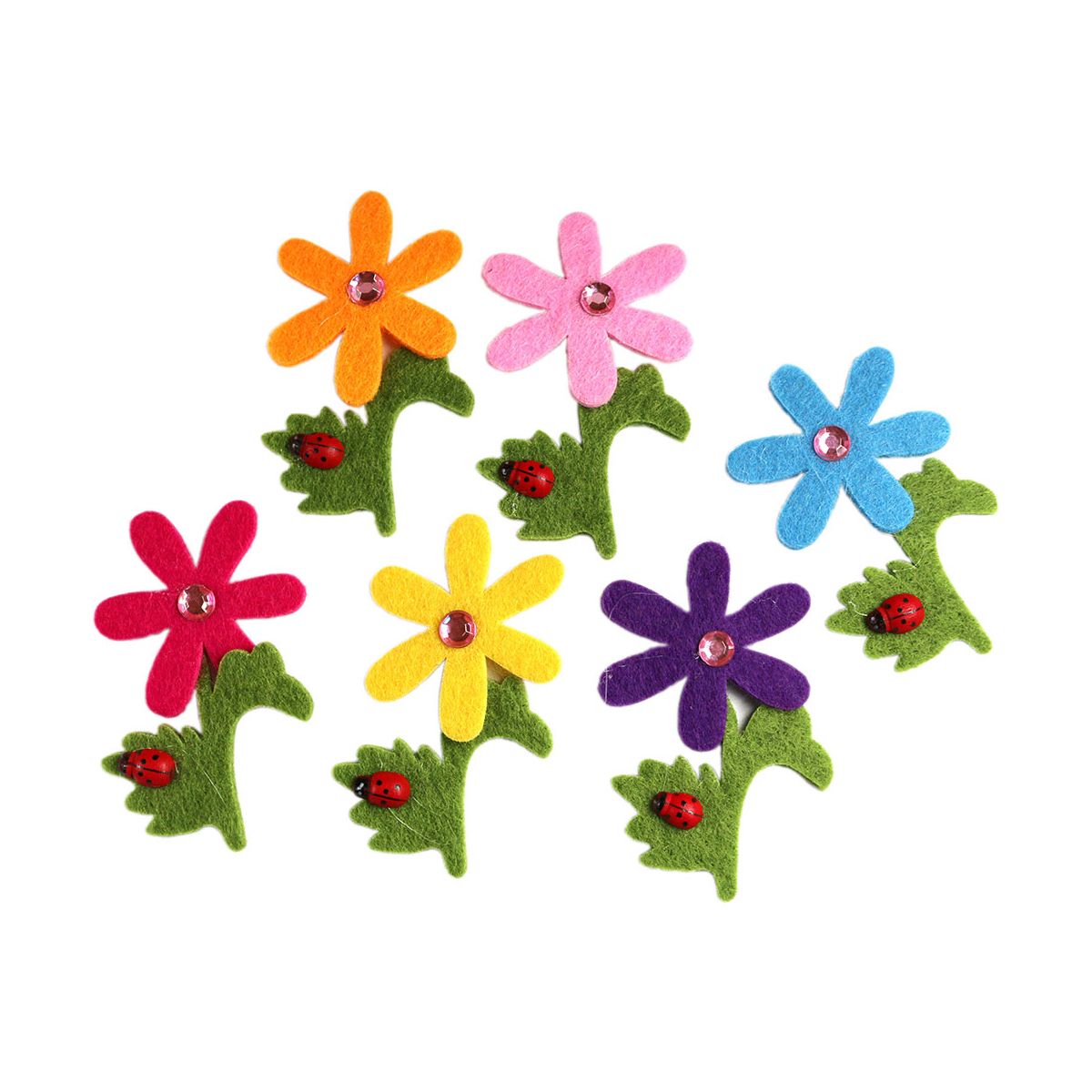 Naklejka (nalepka) Craft-Fun Series filc - kwiatki Titanum (DF009A)