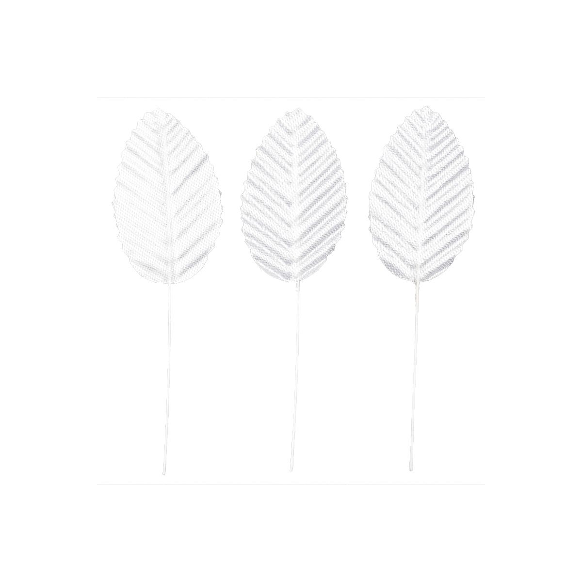 Ozdoba materiałowa Titanum Craft-Fun Series Liście na druciku białe (SY-005)