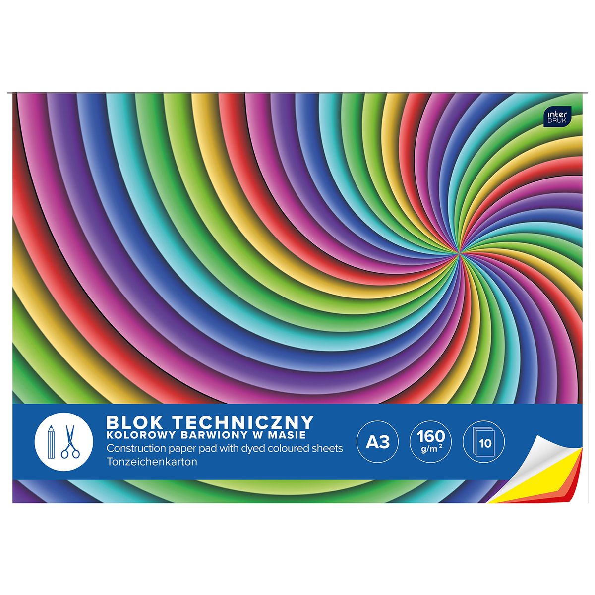 Blok techniczny Interdruk A3 mix 170g 10k (BLTA3K)