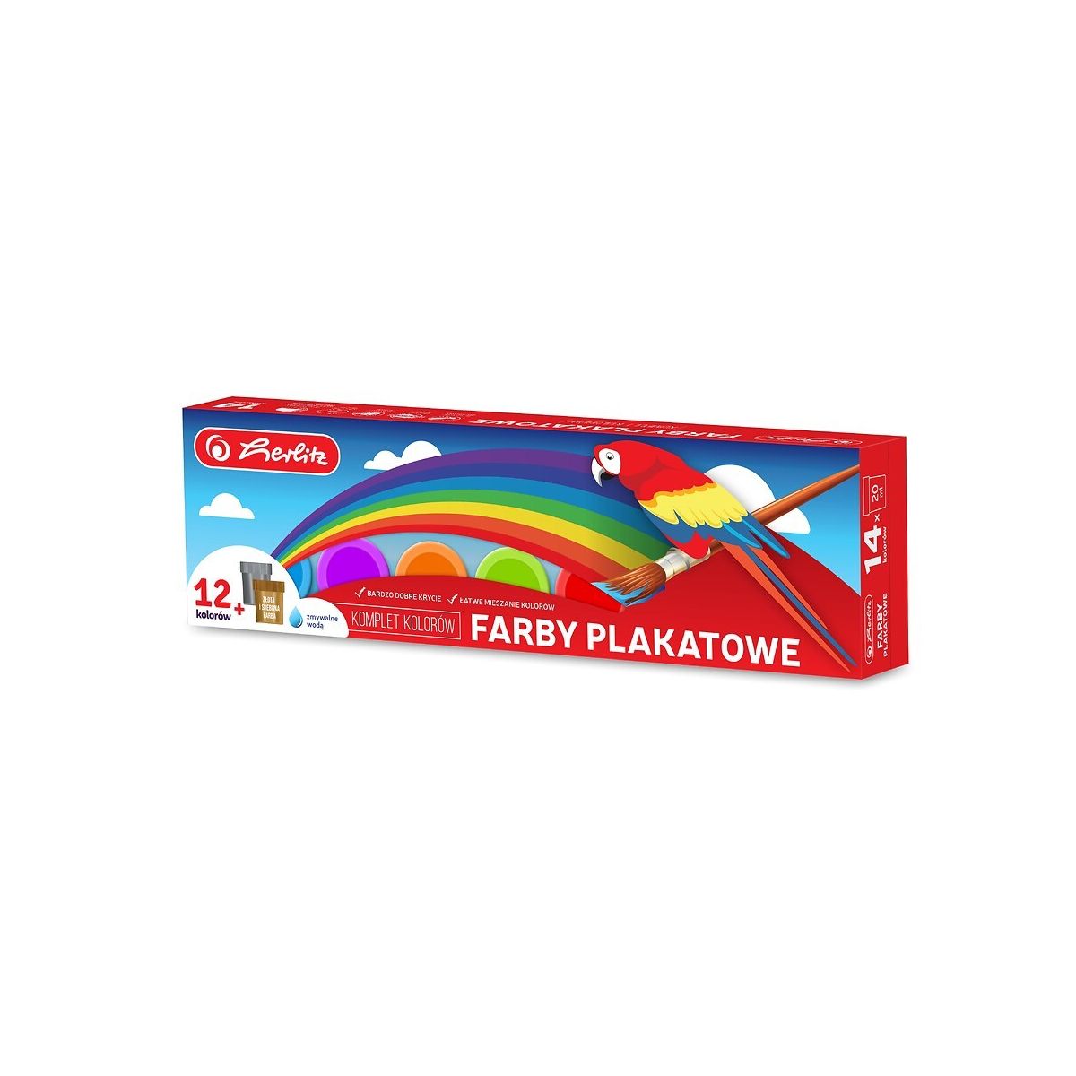 Farby plakatowe Herlitz 9567207 kolor: różne 20ml 12+2 kolor. (300022621)