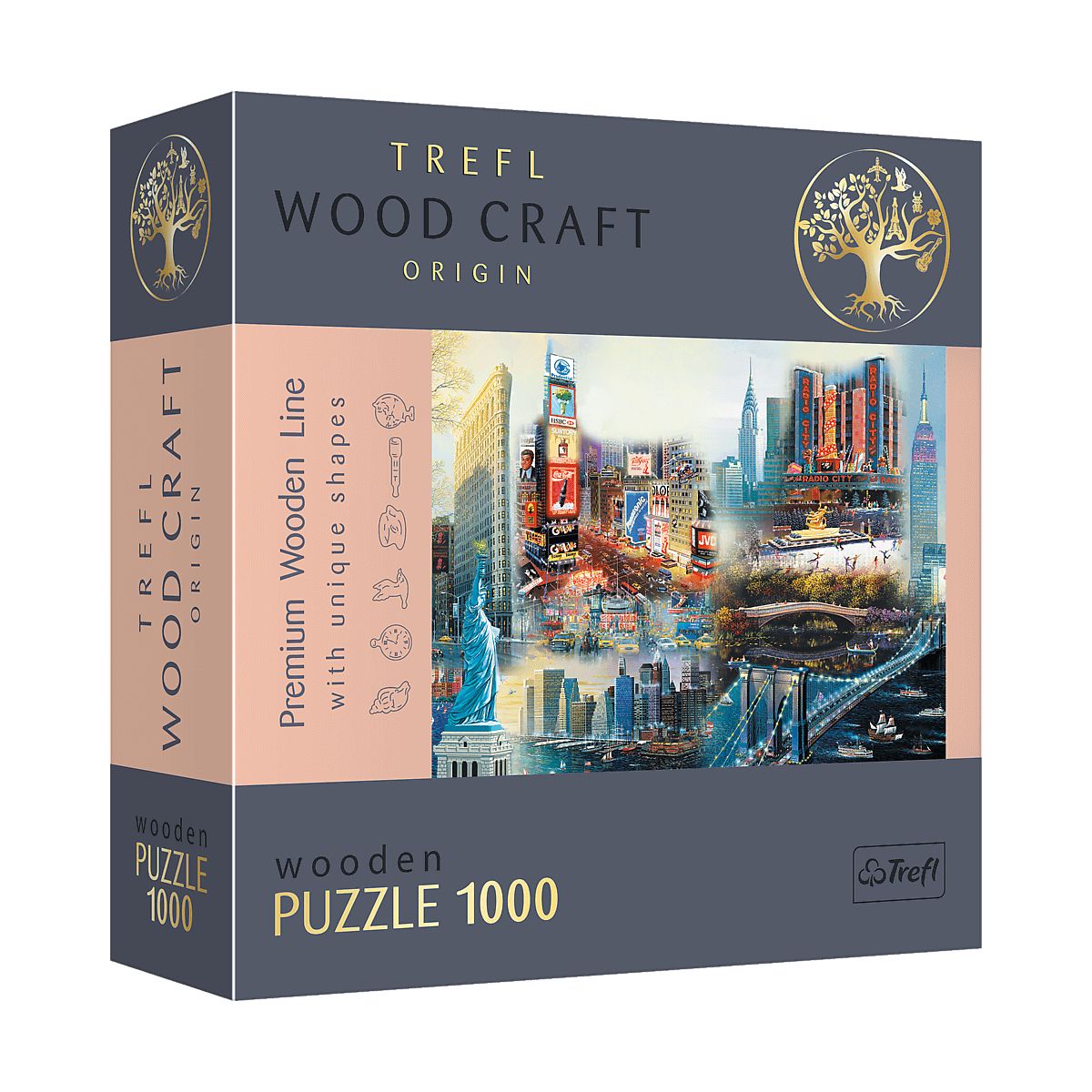 Puzzle Trefl drewniane New York - Collage 1000 el. (20147)