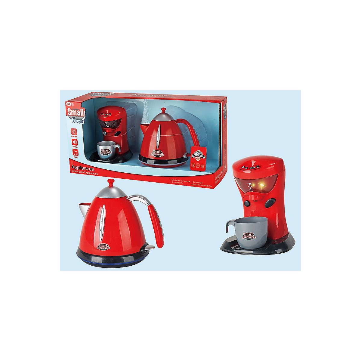 Ekspres do kawy zabawkowy zestaw 2 urządzeń AGD, na baterie, expres do kawy, czajnik Adar (576933)