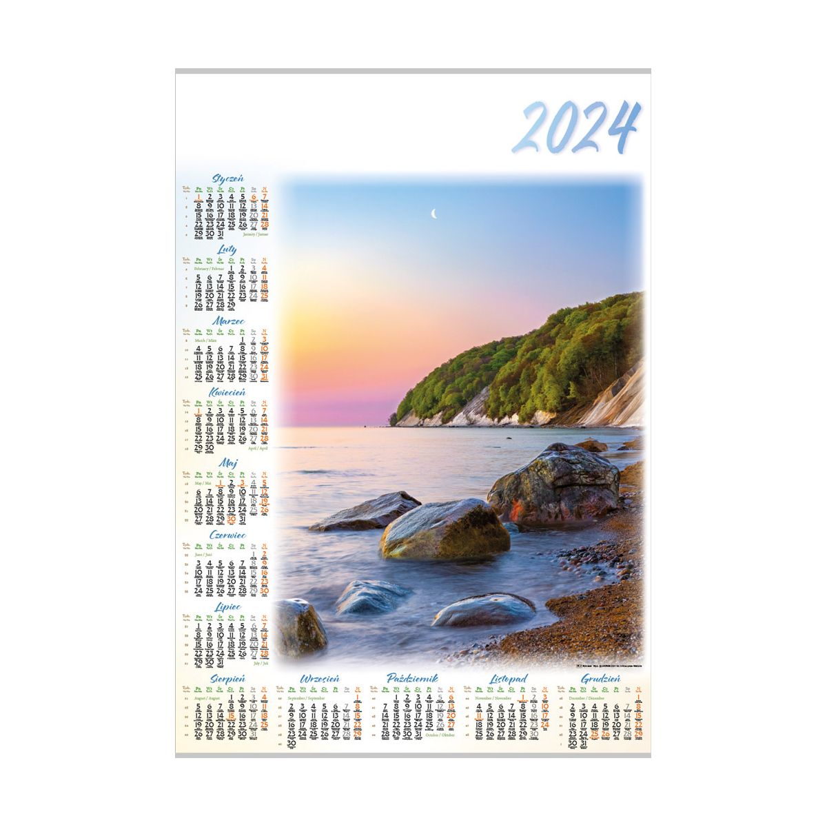 Kalendarz ścienny Lucrum Wybrzeże plakatowy 607mm x 880mm (PL02)