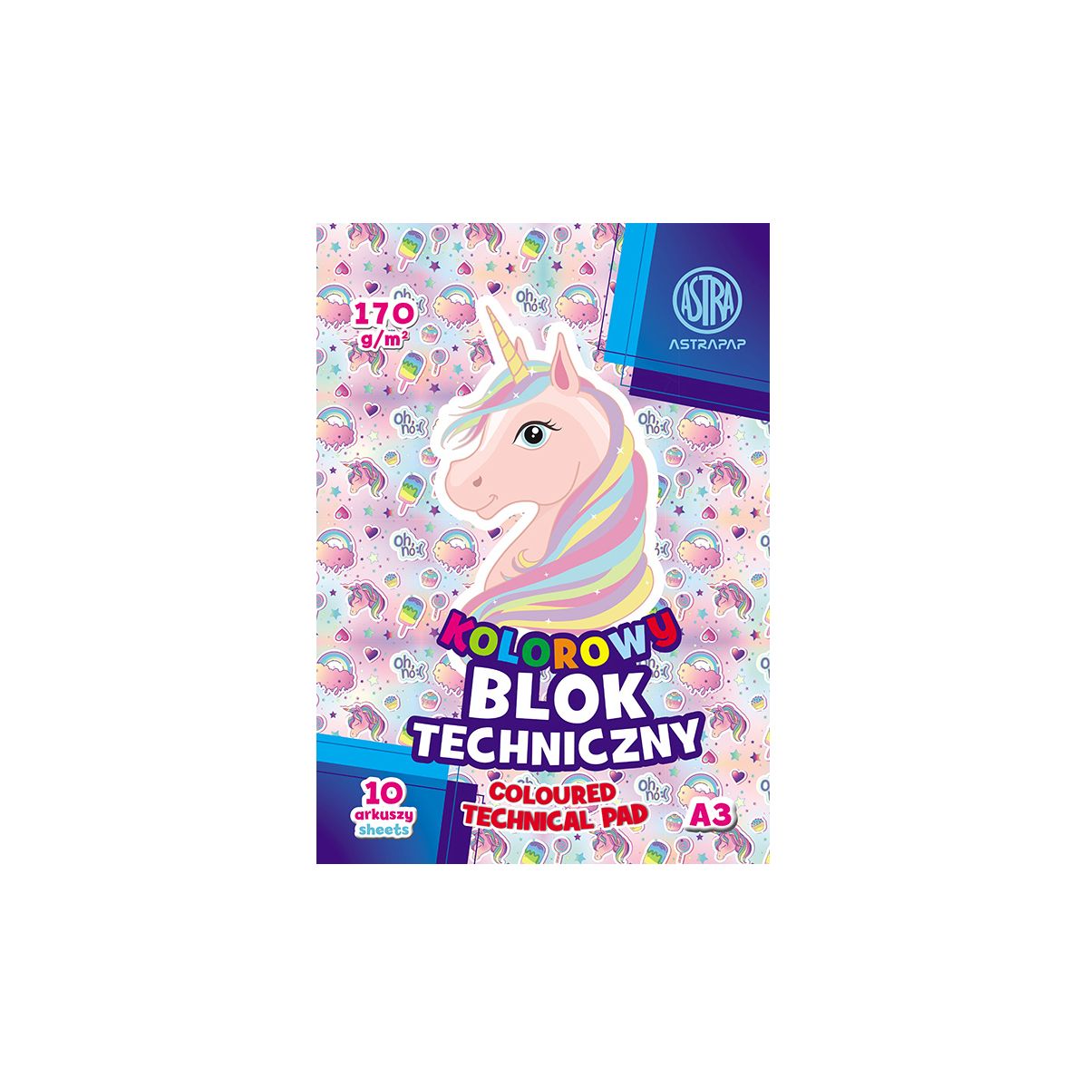 Blok techniczny Astrapap BS&Unicorn ASTRAPAP A3 mix 170g 10k (106021008)