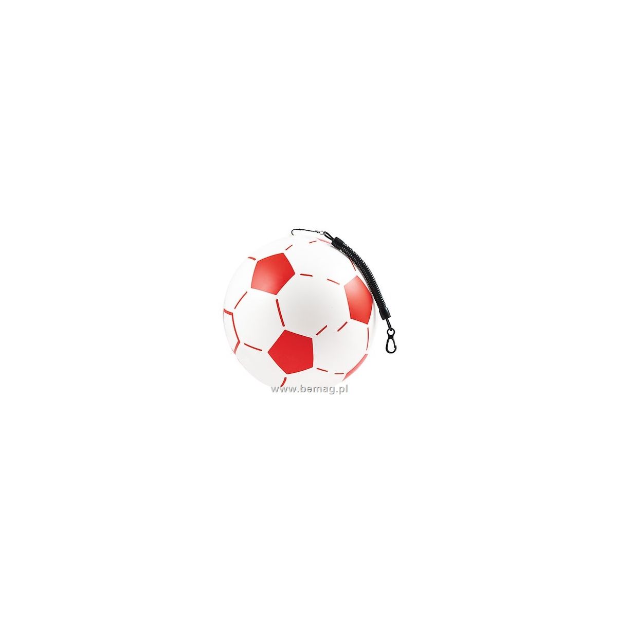 Piłka miękka gumowa Bemag Sprężyna biało czerwona (61154)
