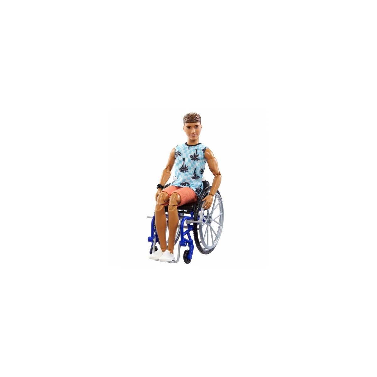 Lalka na wózku inwalidzkim w koszulce w palmy [mm:] 290 Barbie (HJT59)