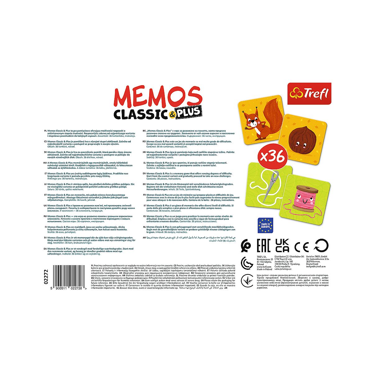 Gra pamięciowa Trefl Memos Classic & Plus, Logic (02272)