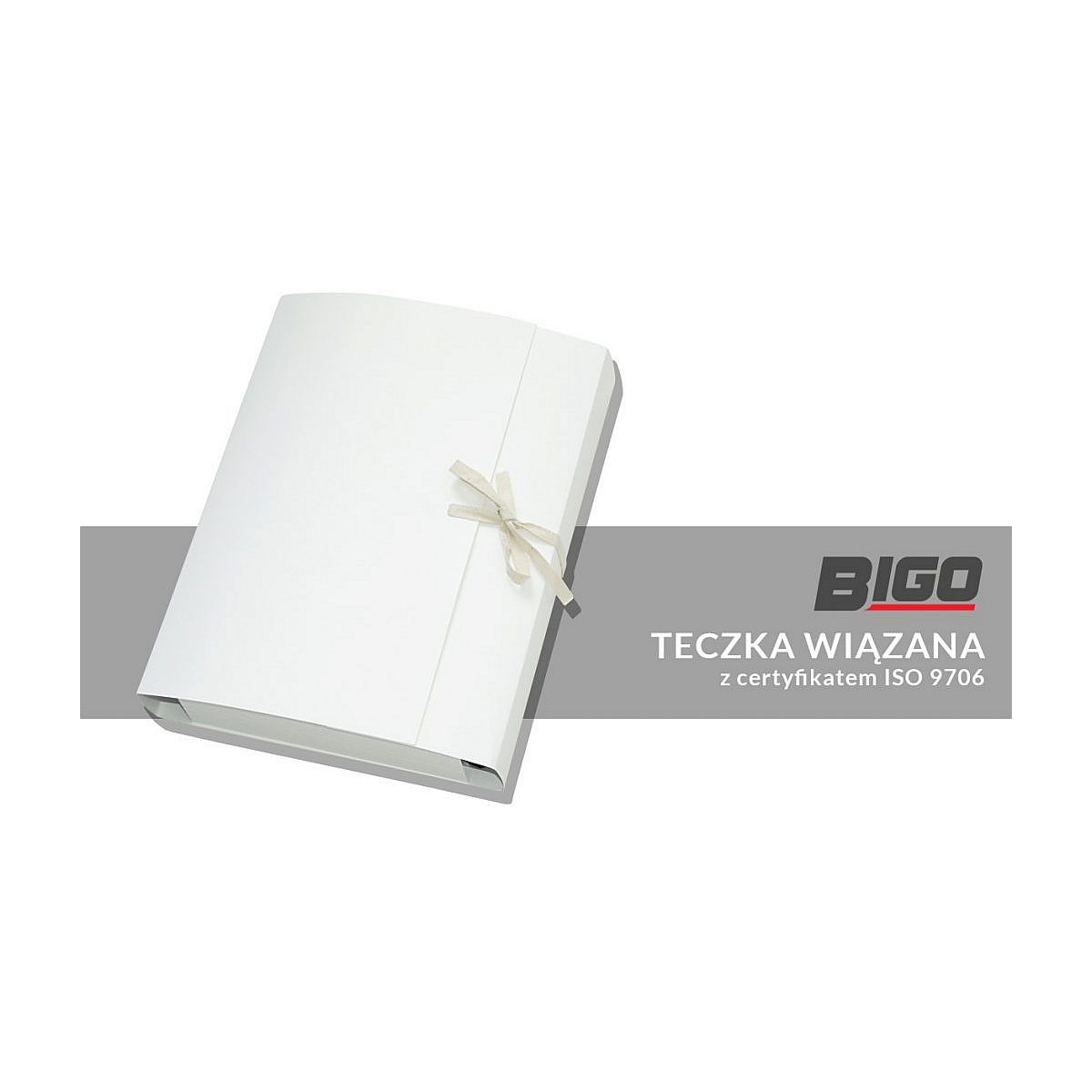 Teczka kartonowa wiązana biały 240g [mm:] 320x250 Bigo (0991)