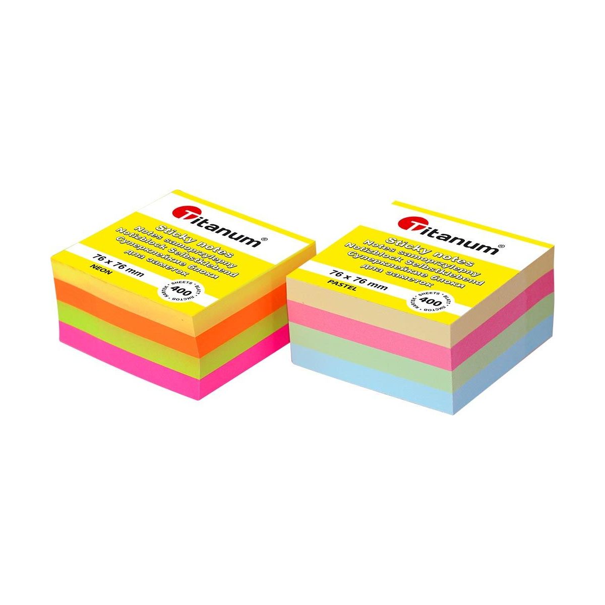Notes samoprzylepny Titanum mix pastelowy 400k [mm:] 76x76 (SF-02)
