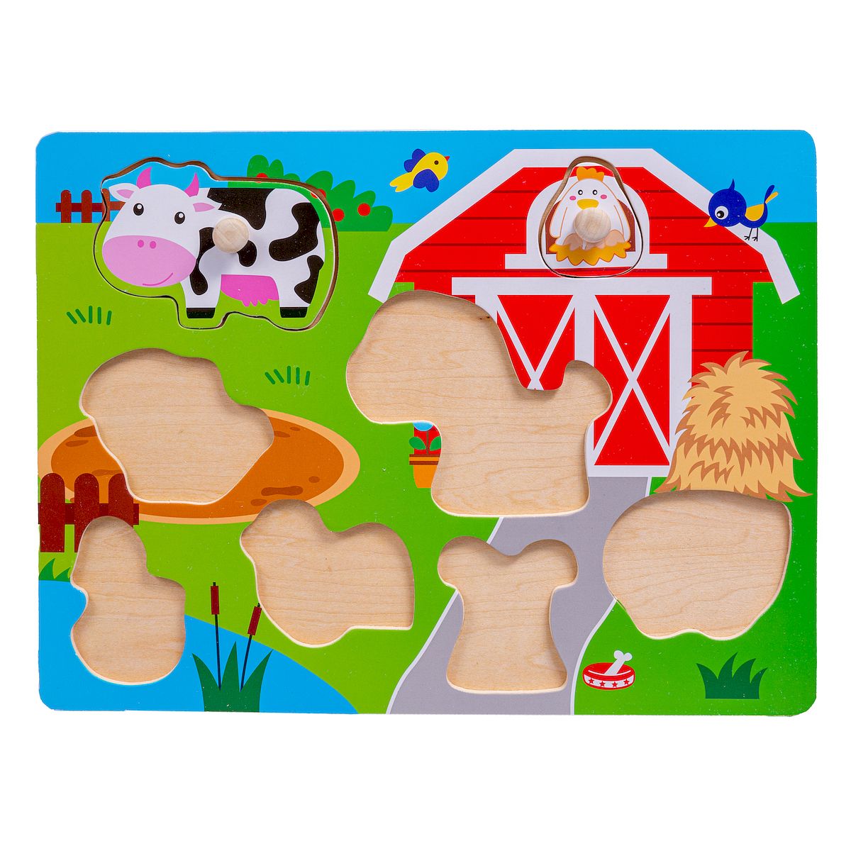 Układanka Smily Play drewniana farma (SPW83605)